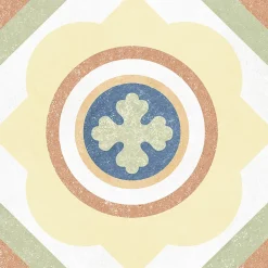 Carrelage sol et mur intérieur effet carreaux de ciment multicolores L.20 x l.20 cm x ép.7,4 mm, Liberty Multico