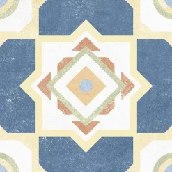 Carrelage sol et mur intérieur effet carreaux de ciment multicolores L.20 x l.20 cm x ép.7,4 mm, Liberty Multico