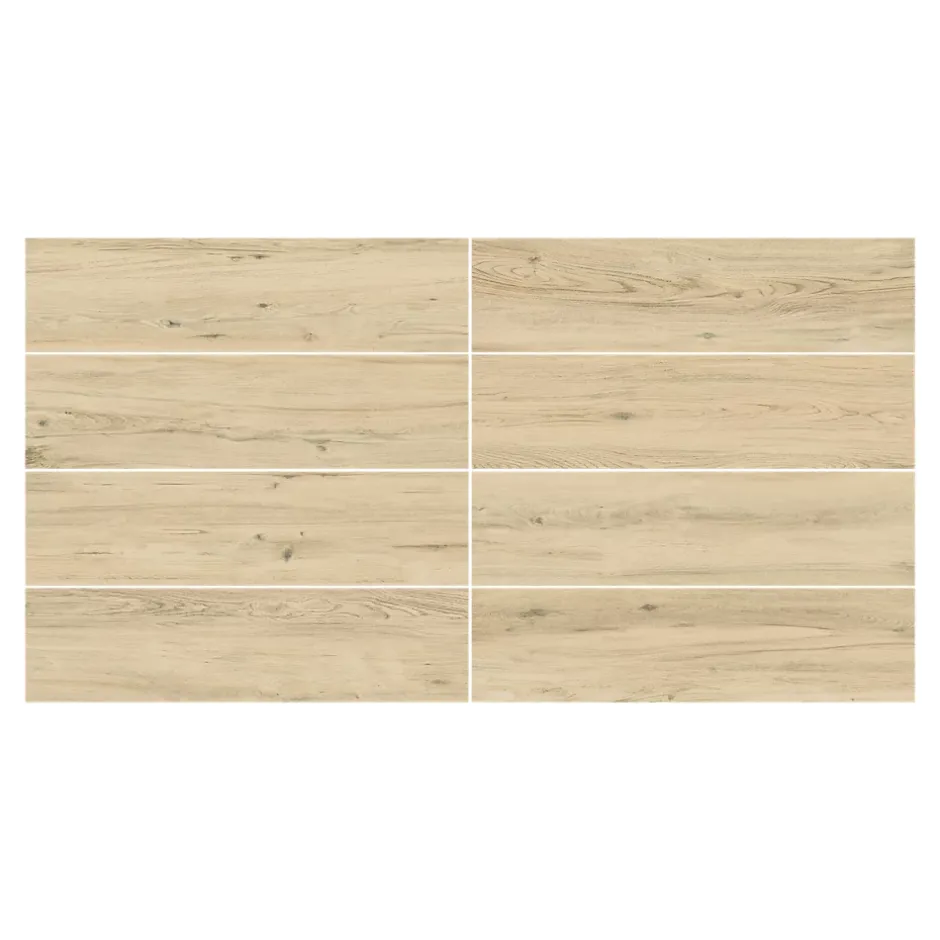 GoodHome Carrelage sol et mur intérieur effet bois brut beige L.60 x l.15 cm x ép.7,4 mm, Basilio Guigliano