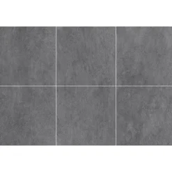 Carrelage sol et mur intérieur effet béton gris foncé L.60 x l.60 cm x ép.7,4 mm, Mitha- Best