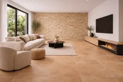 Vitacer Carrelage sol et mur intérieur / extérieur effet terre cuite Argile Terra l.100 X L.100 cm rectifié 1er choix. UPEC