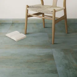 Carrelage sol et mur intérieur en grès cérame effet béton vert sauge mat L.61 x l.61 cm x ép.7,4 mm, Upper-Gresmalt Hot