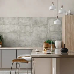 Carrelage sol et mur intérieur en grès cérame émaillé effet béton gris satin L.61 x l.61 cm x ép.8 mm, Malt- Discount