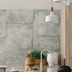 Carrelage sol et mur intérieur en grès cérame émaillé effet béton gris satin L.61 x l.61 cm x ép.8 mm, Malt- Discount