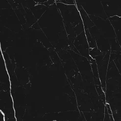 Carrelage sol et mur intérieur en grès cérame effet marbre noir mat L.60 x l.60 cm x ép.9 mm, Fiordo Tresor