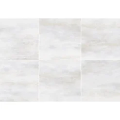 Carrelage sol et mur intérieur en grès cérame effet béton blanc mat L.60 x l.60 cm x ép.7,4 mm, Upper-Gresmalt Outlet