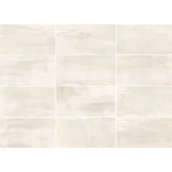 Carrelage sol et mur intérieur grès cérame blanc effet pierre l.30 x L.60 cm, Dourtio-