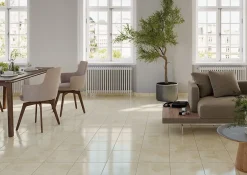 Carrelage sol et mur intérieur effet mabre beige brillant L.33,3 x l.33,3 cm x ép.9,1 mm, Chelsea-