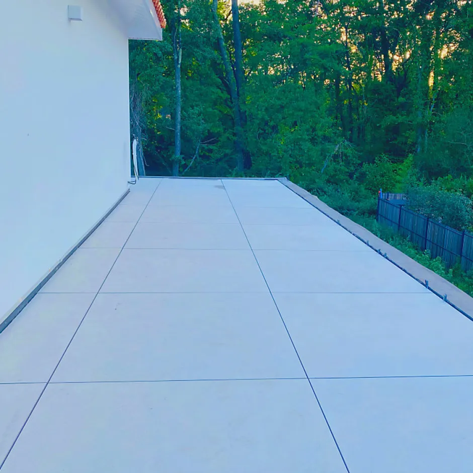 Aelle Carrelage Carrelage sol extérieur 20 mm dalle antidérapant effet béton ciré naturel 60x60 cm Boost natural Kaolin