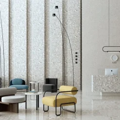 Aelle Carrelage Carrelage sol extérieur antidérapant effet terrazzo 80x80 cm MONACO R GRIS ANTIDESLIZANTE