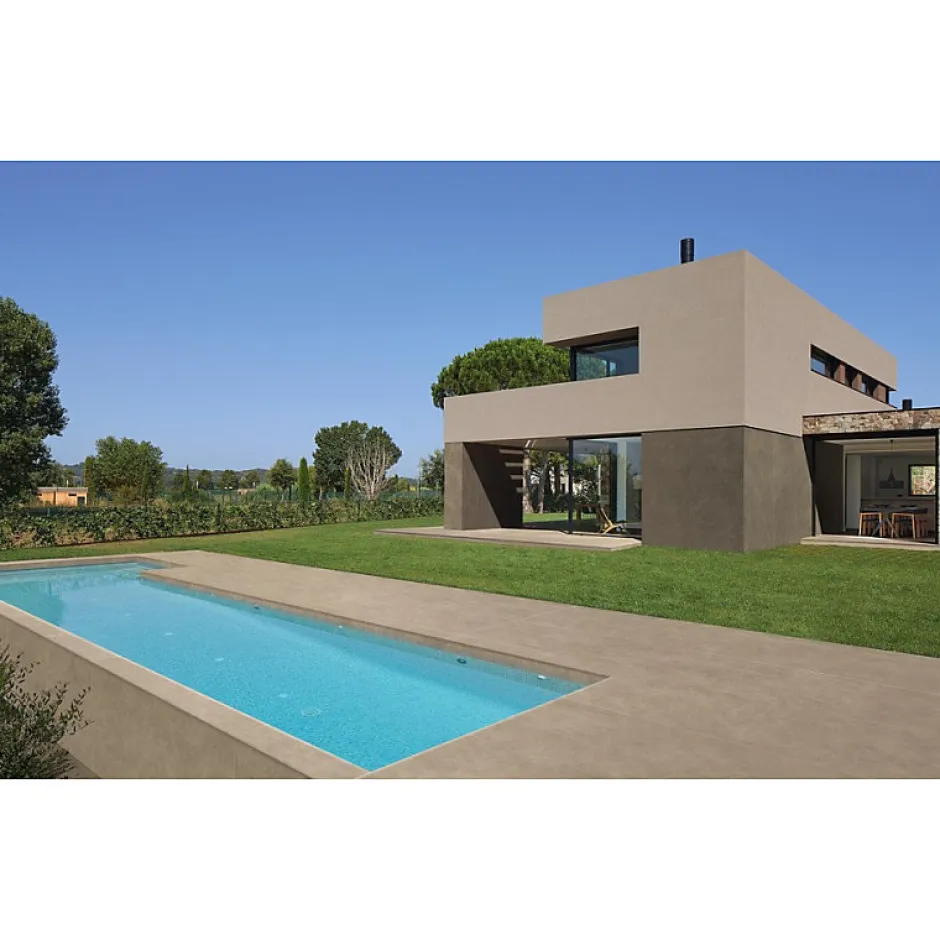 Carrelage sol extérieur antidérapant effet béton ciré naturel 120x120 cm Boost natural ecru-Aelle Carrelage Online