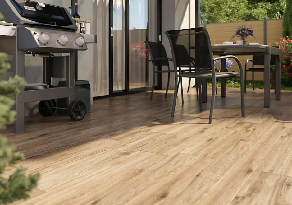 Carrelage sol extérieur aspect bois Toran 23 x 120 cm- Outlet