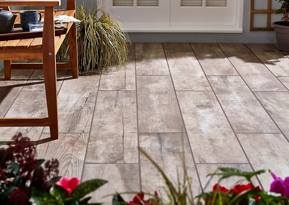 Carrelage sol extérieur Brown marron 23 x 120 cm-GoodHome