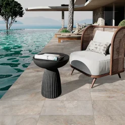 Carrelage sol extérieur effet pierre beige L.60 x l.30 cm x ép.9 mm, Denali- Hot