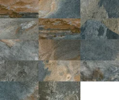 Mykonos Carrelage sol extérieur effet pierre oxydée L.60 x l.30 cm x ép.9 mm, Denali