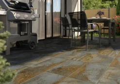 Mykonos Carrelage sol extérieur effet pierre oxydée L.60 x l.30 cm x ép.9 mm, Denali