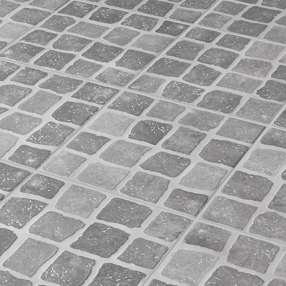 Carrelage sol extérieur effet pavés tons gris L.30,38 x l.30,38 cm x ép.7 mm, Blocce