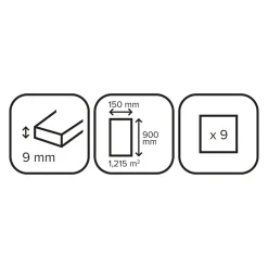 Carrelage sol extérieur effet bois brut L.90 x l.15 cm x ép.9 mm, Woodland
