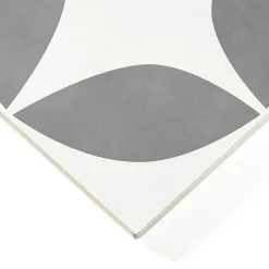 Carrelage sol extérieur effet carreau de ciment gris et blanc L.45 x l.45 cm x ép.7,4 mm, Patch