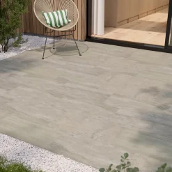 GoodHome Carrelage sol extérieur effet pierre beige L.60 x l.30 cm x ép.8,7 mm, Volfy