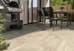 GoodHome Carrelage sol extérieur effet pierre beige L.60 x l.30 cm x ép.8,7 mm, Volfy