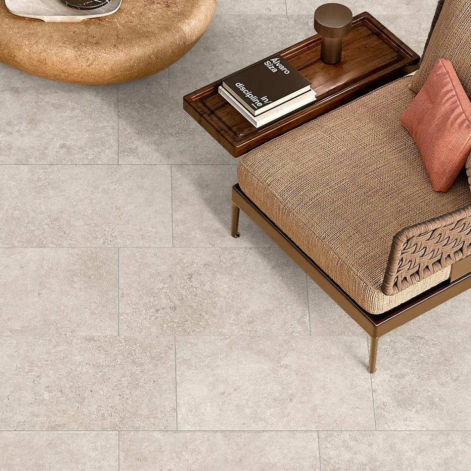 Carrelage sol extérieur effet pierre beige L.60 x l.40 cm x ép.9 mm, Crosscut- Clearance