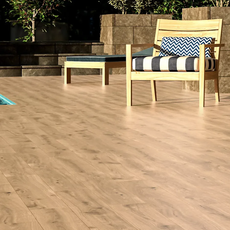 Carrelage sol extérieur en grès cérame émaillé effet bois naturel l.15 x L.90 x ép.0,86 cm Riverwood-Ecoceramic Sale