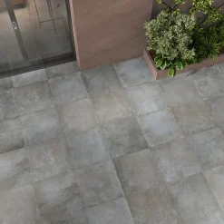 Carrelage sol extérieur en grès cérame émaillé effet pierre anthracite l.60 x L.60 x ép.2 cm Arina-GoodHome Hot