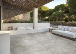 Alaplana Carrelage sol extérieur en grès cérame émaillé effet béton gris l.60 x L.60 x ép.0.95 cm Rohe