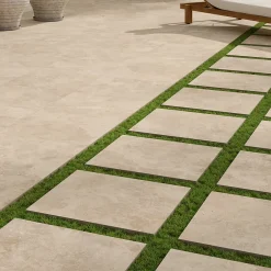 GoodHome Carrelage sol extérieur en grès cérame émaillé effet pierre beige l.60 x L.60 x ép.2 cm Tamiri