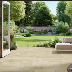 Frassinoro Carrelage sol extérieur en grès cérame émaillé effet pierre beige l.50 x L.50 x ép.0,9 cm Sunstone