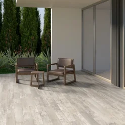 Ecoceramic Carrelage sol extérieur en grès cérame émaillé effet bois blanc l.15 x L.90 x ép.0,86 cm Timberlane