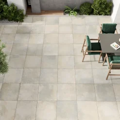 GoodHome Carrelage sol extérieur en grès cérame émaillé effet pierre gris clair l.60 x L.60 x ép.2 cm Arina