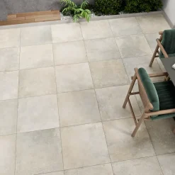 GoodHome Carrelage sol extérieur en grès cérame émaillé effet pierre gris clair l.60 x L.60 x ép.2 cm Arina