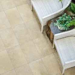 Carrelage sol extérieur en grès cérame émaillé effet pierre beige l.30 x L.50 x ép.0,9 cm Sunstone-Mykonos Discount