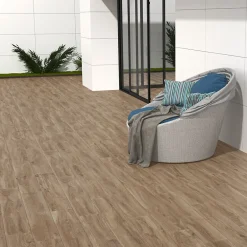 Ecoceramic Carrelage sol extérieur en grès cérame émaillé effet bois naturel l.20 x L.120 x ép.0,9 cm Urbanwood