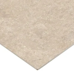 Carrelage sol extérieur en grès cérame émaillé effet travertin beige foncé l.60 x L.60 x ép.0.74 cm Traverno