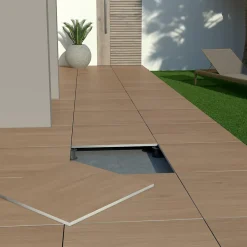 Ecoceramic Carrelage sol extérieur en grès cérame émaillé effet bois taupe l.60 x L.60 x ép.2 cm Parkwood