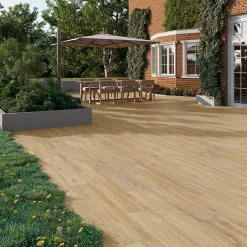 Carrelage sol extérieur en grès cérame émaillé effet bois clair l.22 x L.120 x ép. 0,97 cm Todias Haya-GoodHome Clearance
