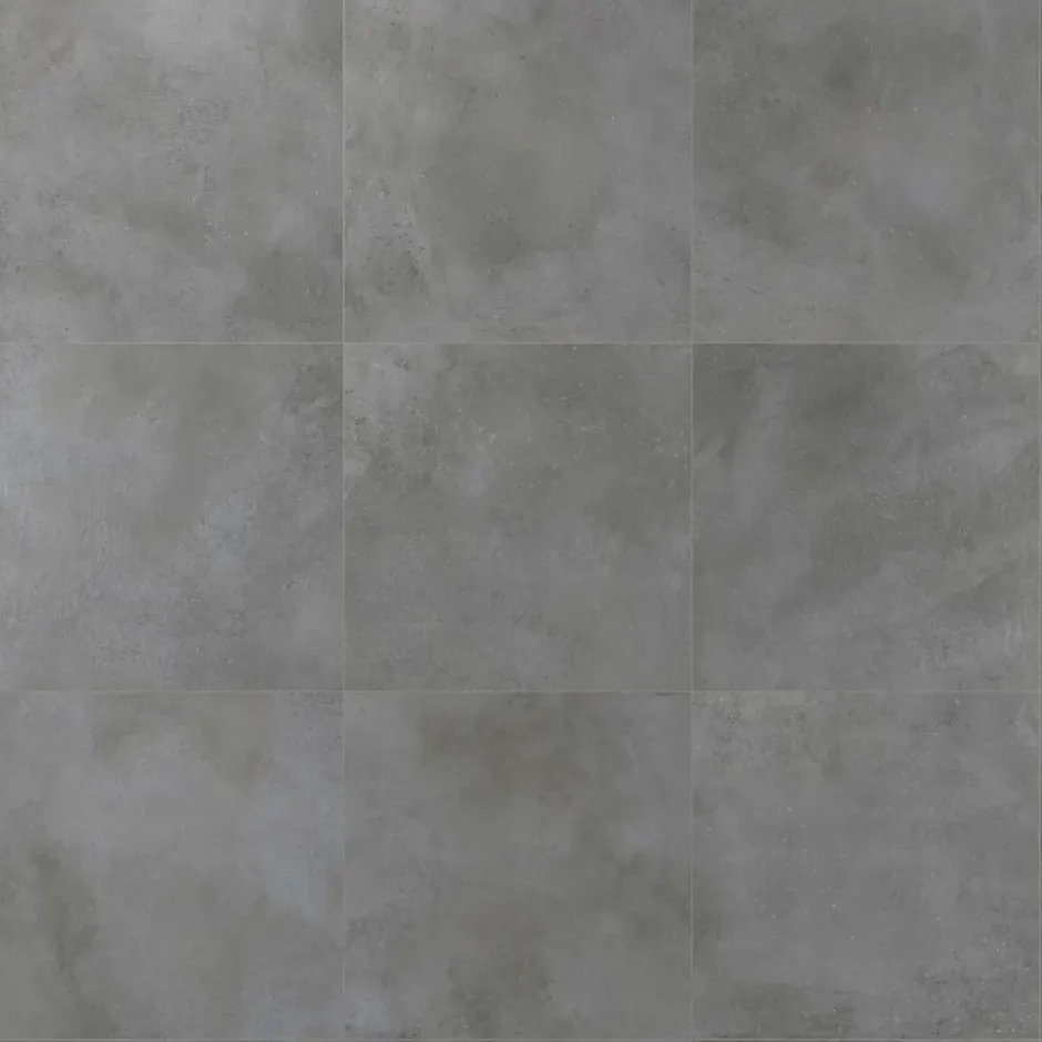 Alaplana Carrelage sol extérieur en grès cérame émaillé effet béton anthracite l.60 x L.60 x ép.0.95 cm Rohe