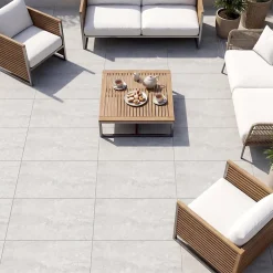 Carrelage sol extérieur gris effet pierre L.60 x l.30 cm x ép.8,7 mm, Volfy-GoodHome Hot