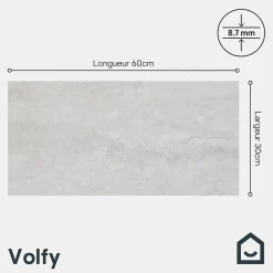 Carrelage sol extérieur gris effet pierre L.60 x l.30 cm x ép.8,7 mm, Volfy-GoodHome Hot