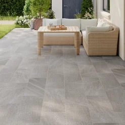 Carrelage sol extérieur grège effet pierre L.62 x l.31 cm x ép.7,4 mm, English Stone