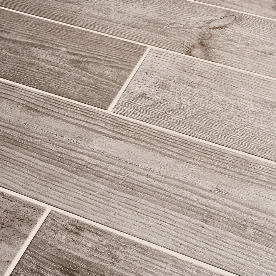 Colours Carrelage sol gris 20 x 120 cm Cotage