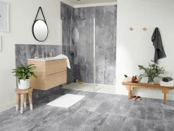 Carrelage sol gris effet pierre L.61,5 x l.30,8 cm x ép.8 mm, Shaded-GoodHome New