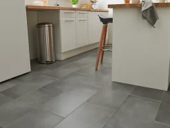 GoodHome Carrelage sol gris foncé effet béton L.60 x l.30 cm x ép.10 mm, Smooth