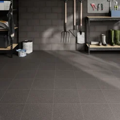 Carrelage sol intérieur anthracite L.33,3 x l.33,3 cm x ép.7 mm, Porphyre