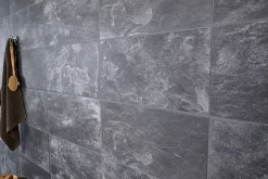 GoodHome Carrelage sol intérieur anthracite L.61,5 x l.30,8 cm x ép.8 mm, Shaded