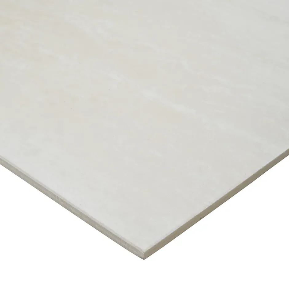 Carrelage sol intérieur beige effet pierre L.60 x l.60 cm x ép.9 mm, Soft Travertin-GoodHome Clearance