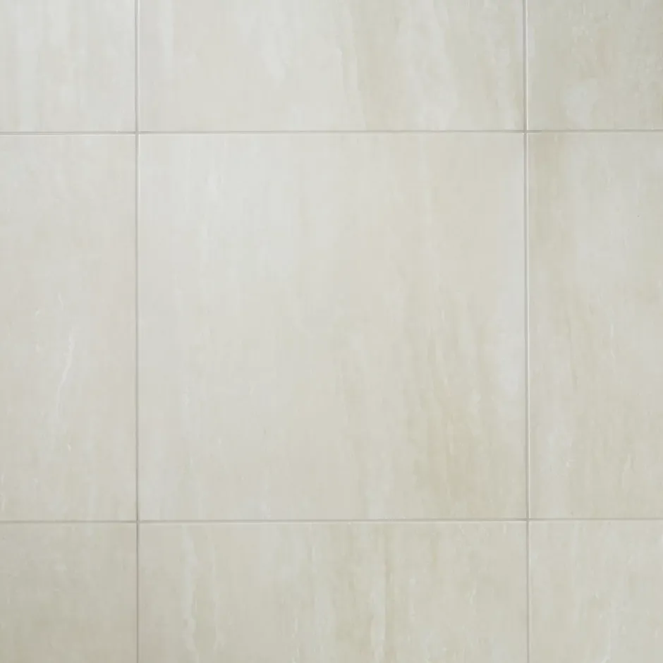 Carrelage sol intérieur beige effet pierre L.60 x l.60 cm x ép.9 mm, Soft Travertin-GoodHome Clearance